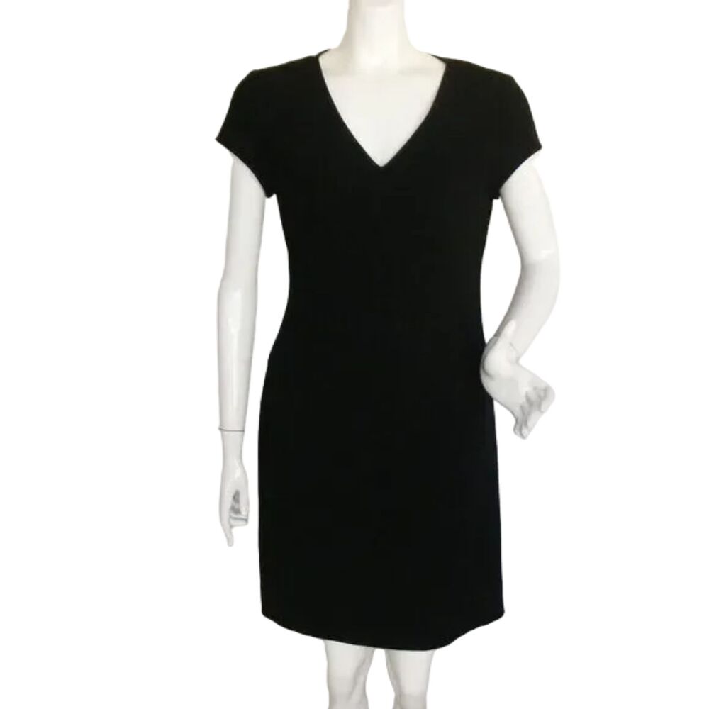 DIANE VON FURSTENBERG Dress, 10, LBD, Short sleeves, Above knee, V-neck, Norma